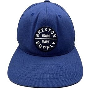 Brixton Oath III Snapback Hat Blue Wool Blend Cap Brixton Supply Patch